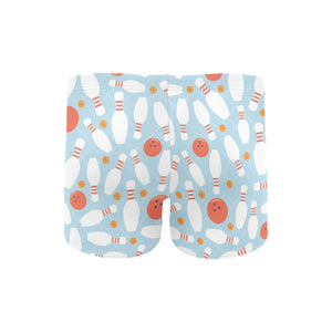 Bowling ball bowling pins blue blackground Men's Swimming Trunks