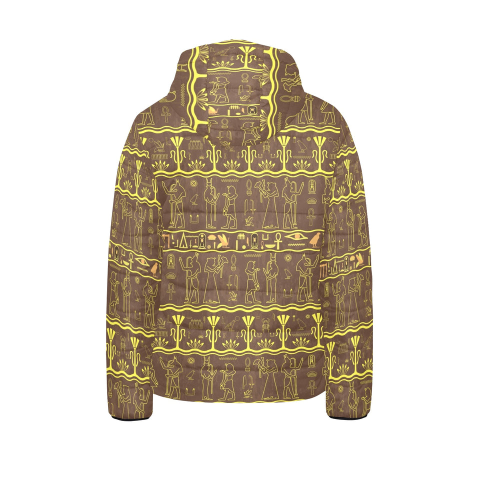 Egypt Hieroglyphics Pattern Print Design 03 Kids' Boys' Girls' Padded Hooded Jacket