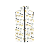 Silhouettes of goat and tree pattern Men's Padded Vest