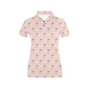 Golden Retriever Pattern Print Design 02 Women's All Over Print Polo Shirt