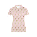 Golden Retriever Pattern Print Design 02 Women's All Over Print Polo Shirt