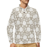 Scallop shell pattern Men's Long Sleeve Polo Shirt
