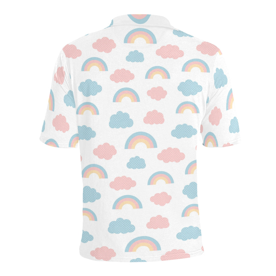 Cute rainbow clound pattern Men's All Over Print Polo Shirt