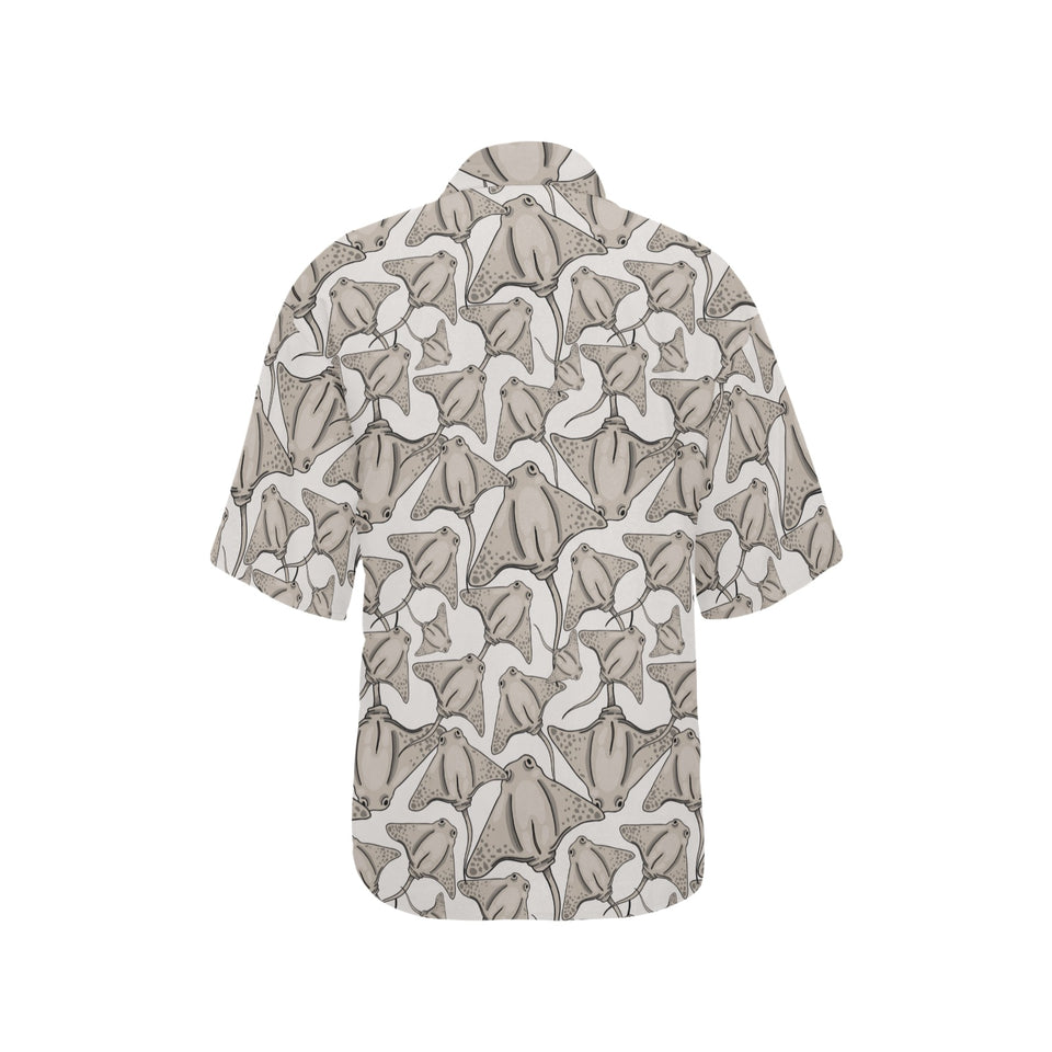 Stingray Pattern Print Design 05 Women's All Over Print Hawaiian Shirt