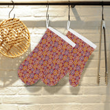 Gear Pattern Print Design 04 Heat Resistant Oven Mitts