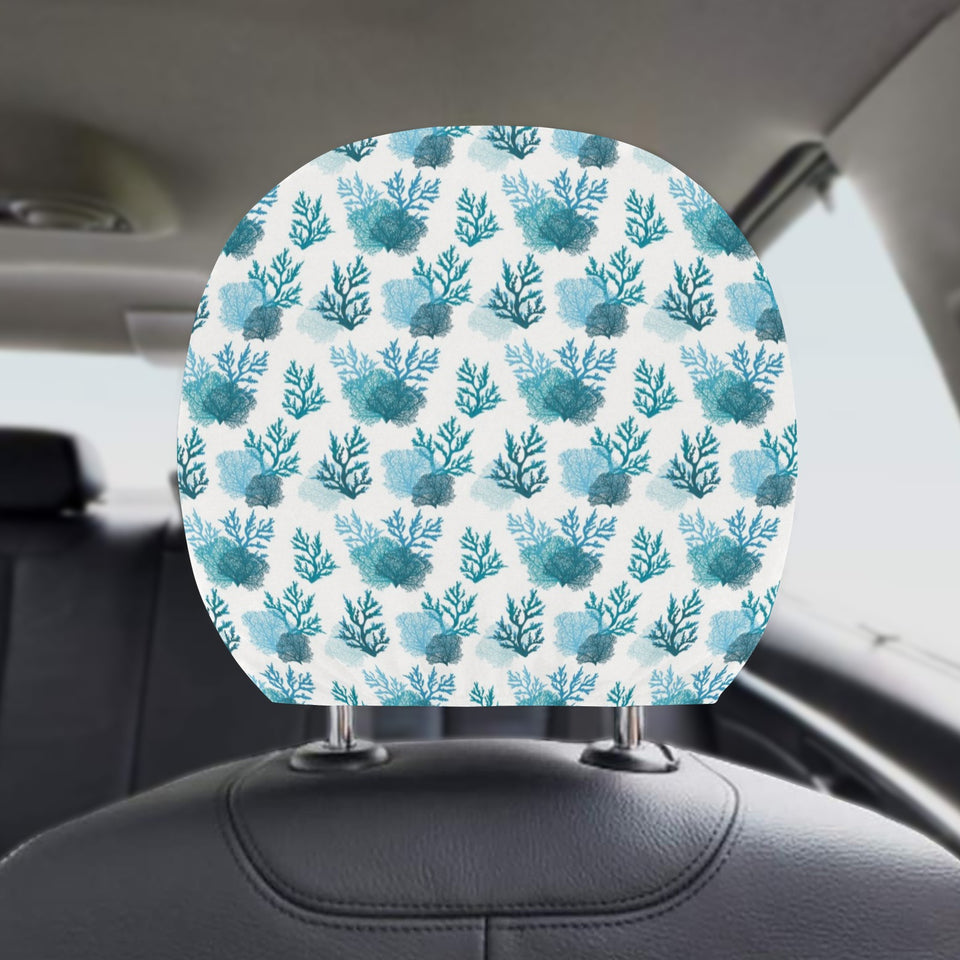 Coral Reef Pattern Print Design 04 Car Headrest Cover