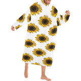 sunflowers design pattern Blanket Robe with Sleeves