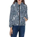 Coral Reef Pattern Print Design 05 Women's Padded Hooded Jacket