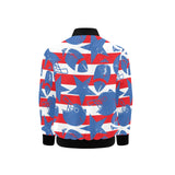 American football ball star stripes pattern Kids' Boys' Girls' Bomber Jacket
