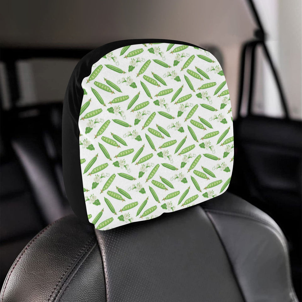 Green Peas Pattern Print Design 04 Car Headrest Cover