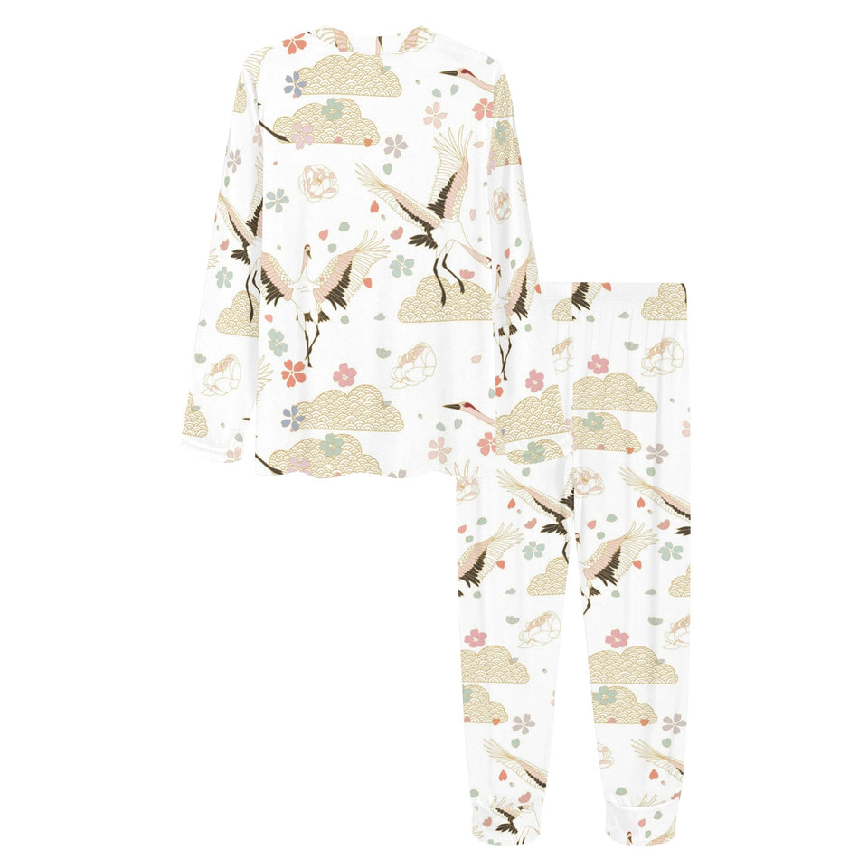 Beautiful Japanese cranes pattern Women's All Over Print Pajama Set