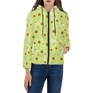 Snail Pattern Print Design 01 Women's Padded Hooded Jacket