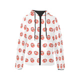 Daruma japanese wooden doll pattern Women's Padded Hooded Jacket
