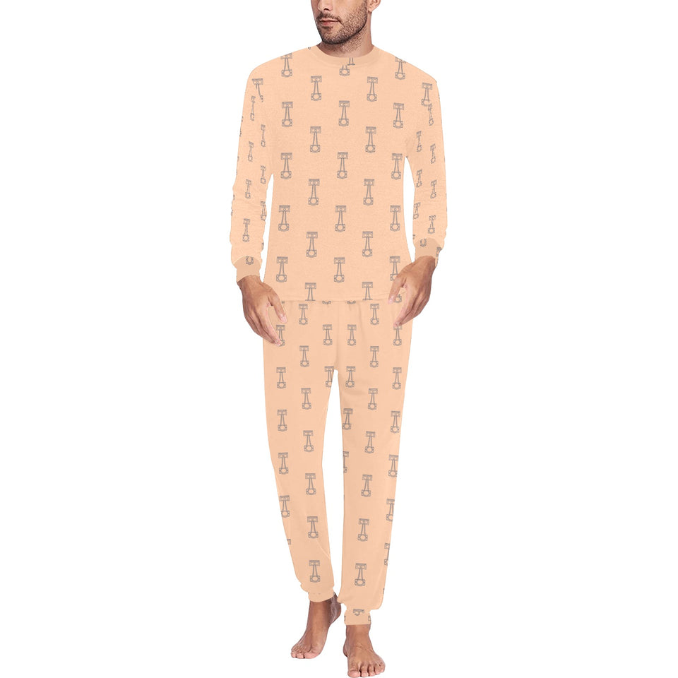 Engine Piston Cream Background Pattern Design 04 Men's All Over Print Pajama