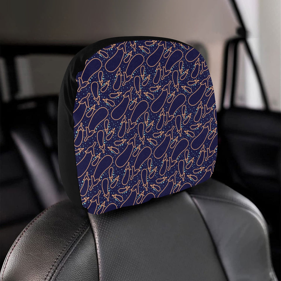 Eggplant Pattern Print Design 04 Car Headrest Cover