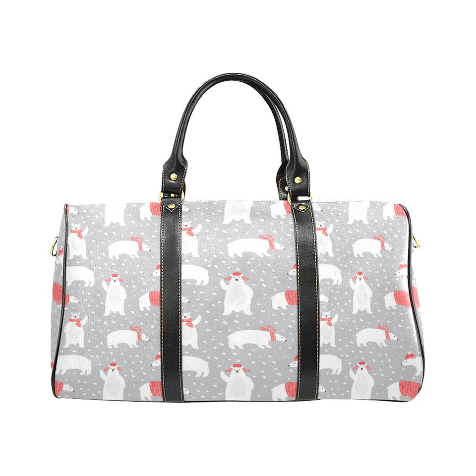 Cute polar bear christmas snow pattern Travel Bag