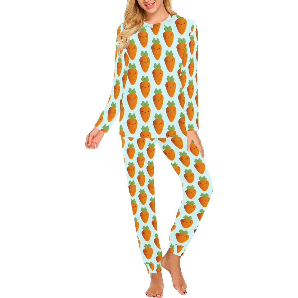 Carrot Pattern Print Design 03 Women's All Over Print Pajama Set