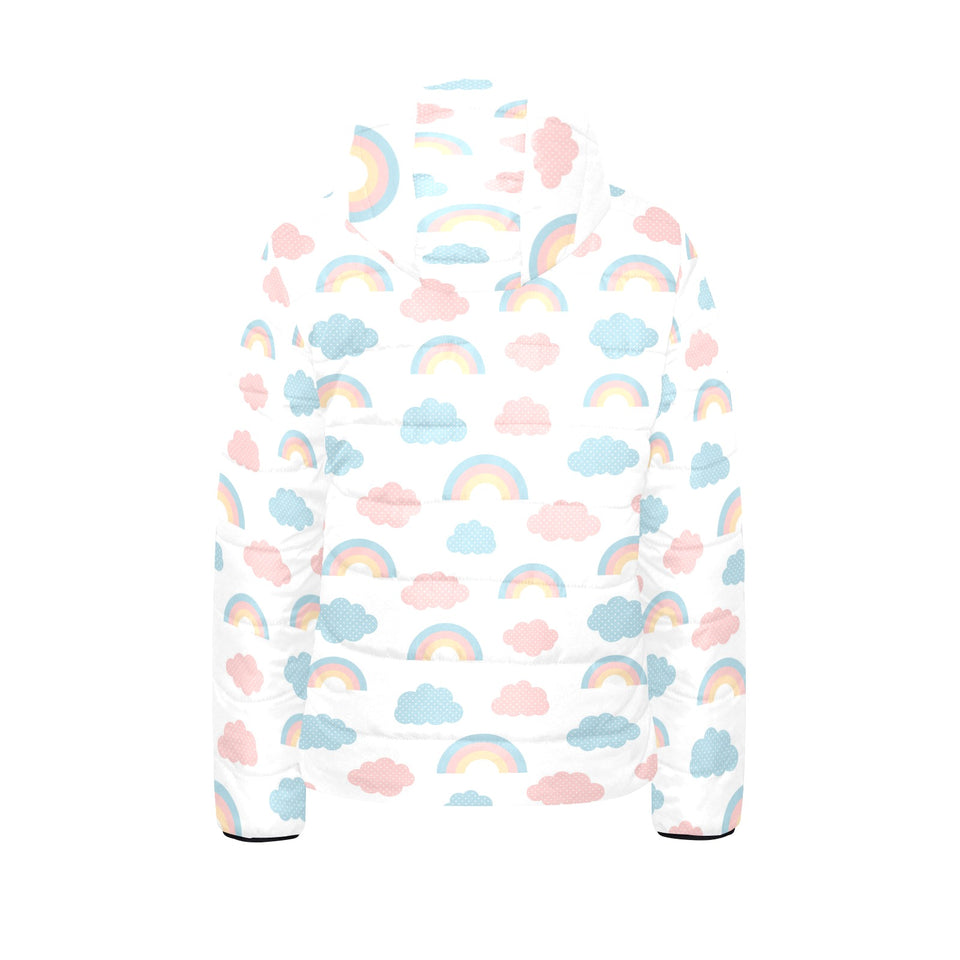 Cute rainbow clound pattern Kids' Boys' Girls' Padded Hooded Jacket