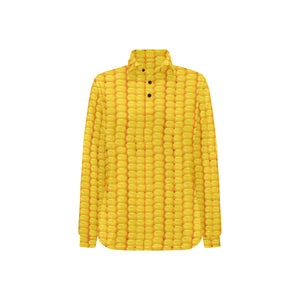 Corn Pattern Print Design 04 Women's Long Sleeve Polo Shirt