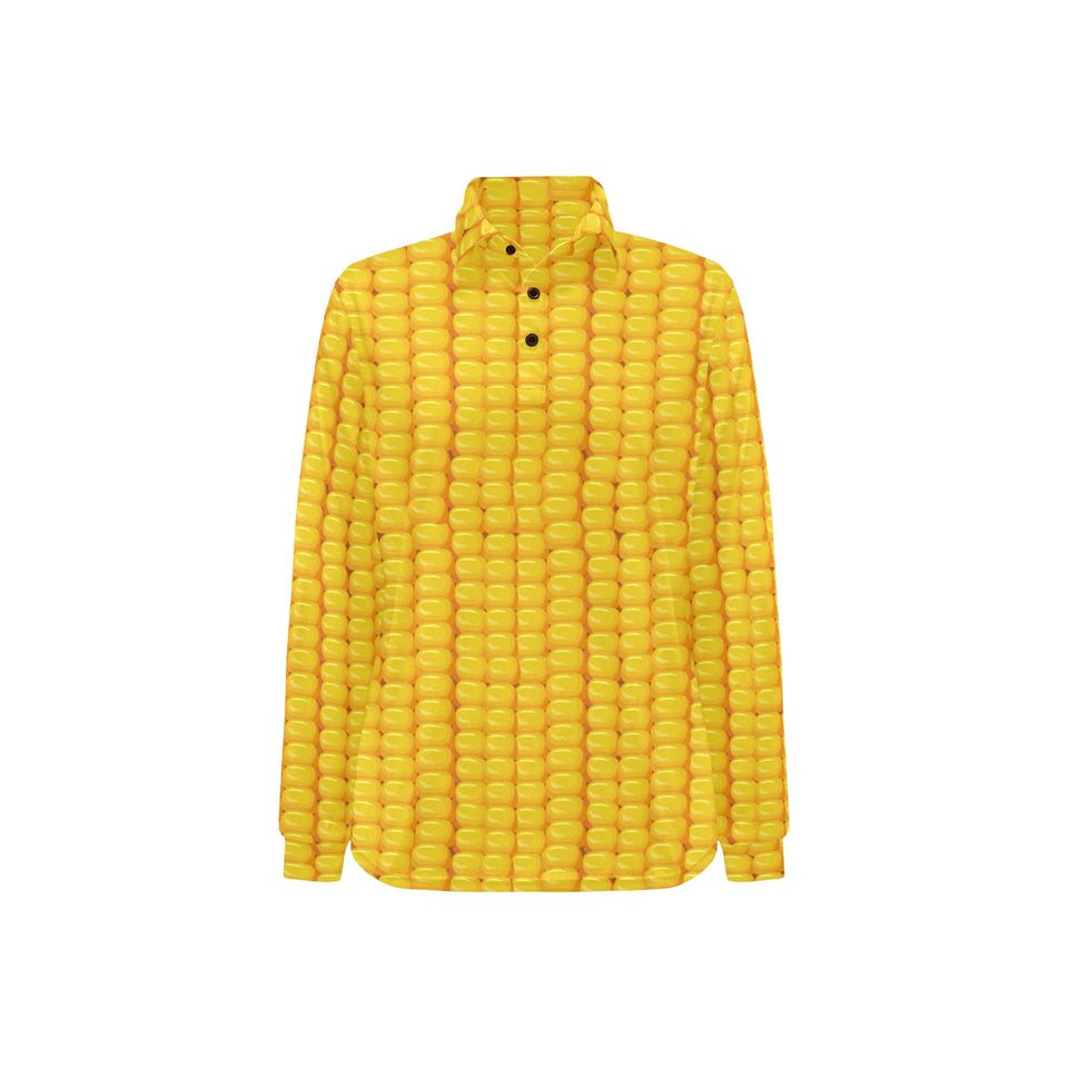 Corn Pattern Print Design 04 Women's Long Sleeve Polo Shirt