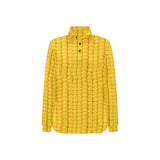 Corn Pattern Print Design 04 Women's Long Sleeve Polo Shirt