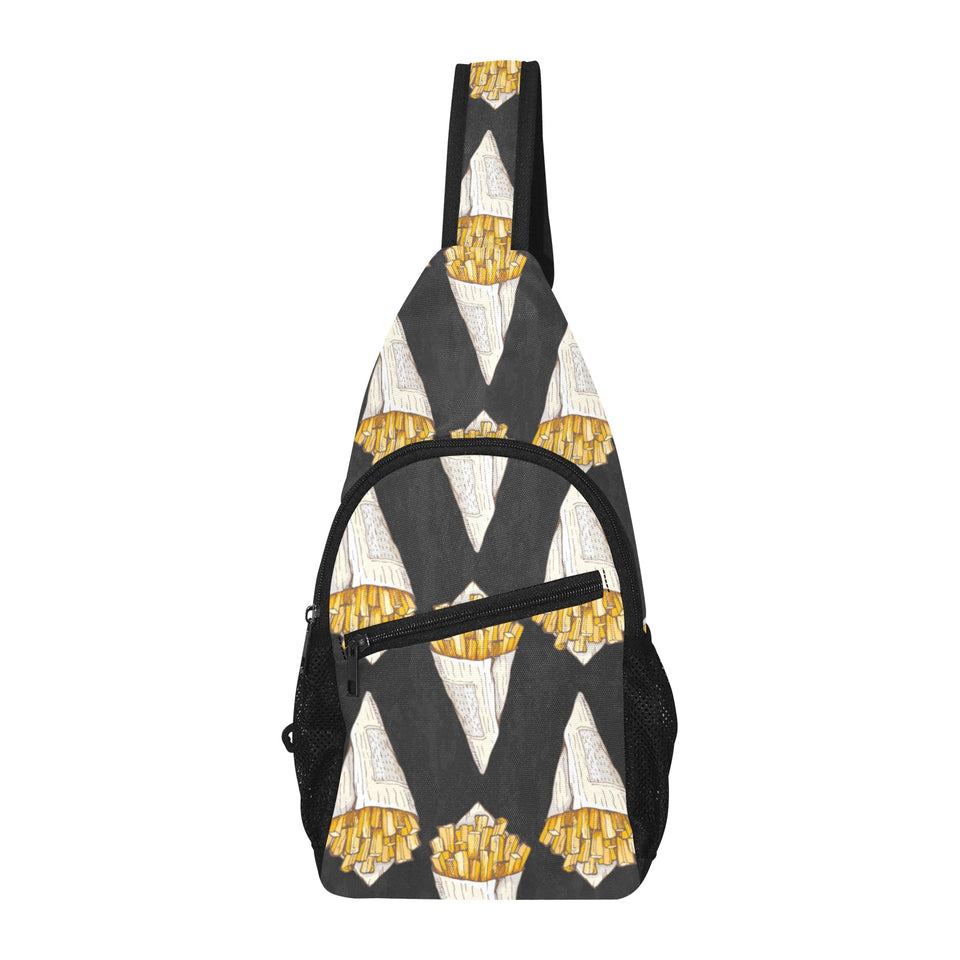 French fries dark background All Over Print Chest Bag