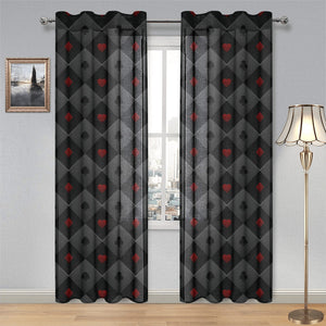 Casino Cards Suits Pattern Print Design 05 Gauze Curtain