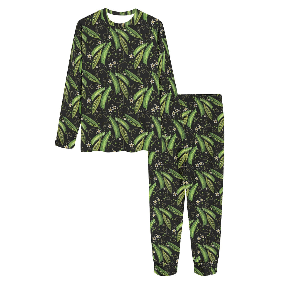 Green Peas Pattern Print Design 02 Women's All Over Print Pajama Set