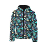 Dragon sea wave pattern Kids' Boys' Girls' Padded Hooded Jacket