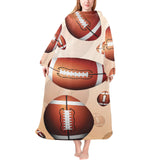 American football ball design pattern Blanket Robe with Sleeves