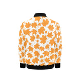 Orange Maple Leaf pattern Kids' Boys' Girls' Bomber Jacket