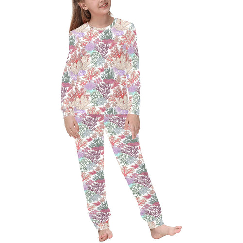 Coral Reef Pattern Print Design 03 Kids' Boys' Girls' All Over Print Pajama Set