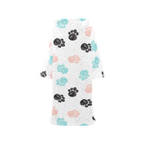 Dog Paws Pattern Print Design 04 Blanket Robe with Sleeves