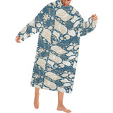 Sea turtle Polynesian Tribal design pattern Blanket Robe with Sleeves