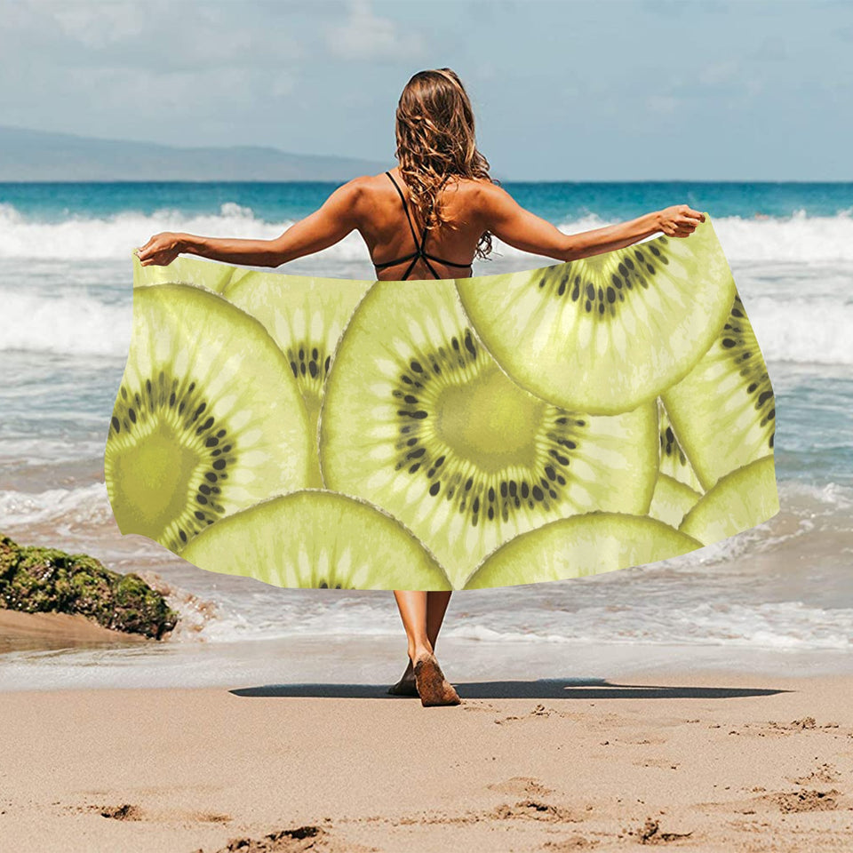 Sliced kiwi pattern Beach Towel