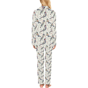 Pigeon Pattern Print Design 04 Women's Long Pajama Set