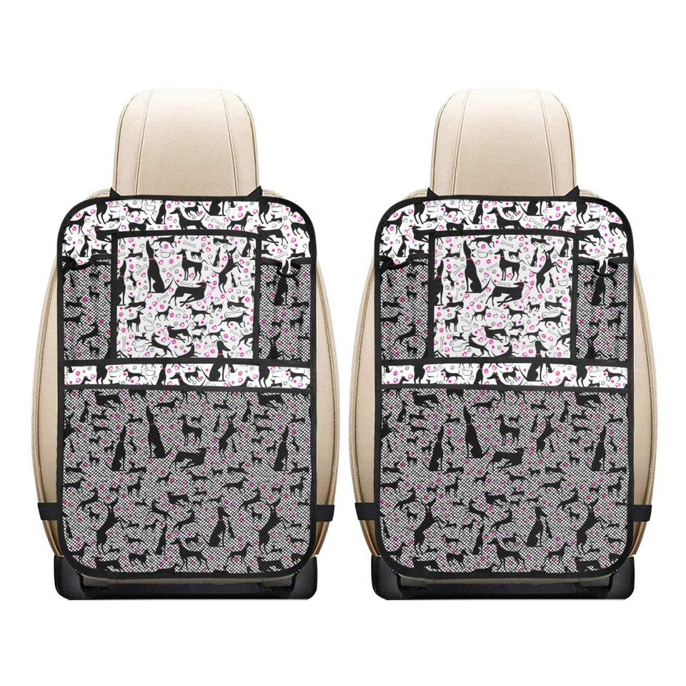 Greyhound Pattern Print Design 02 Car Seat Back Organizer
