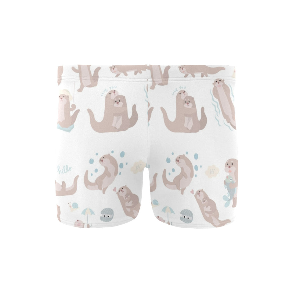 Cute sea otters pattern Men's Swimming Trunks