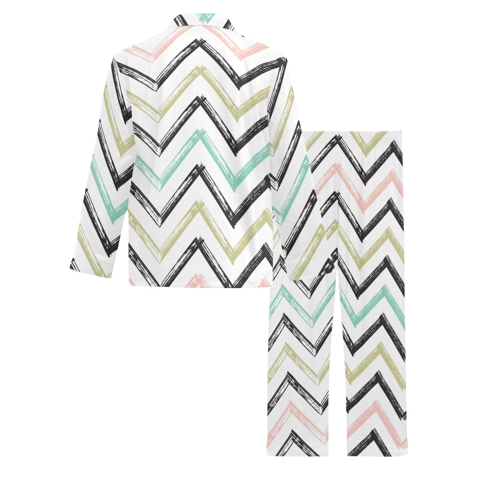 zigzag chevron paint pattern Men's Long Pajama Set