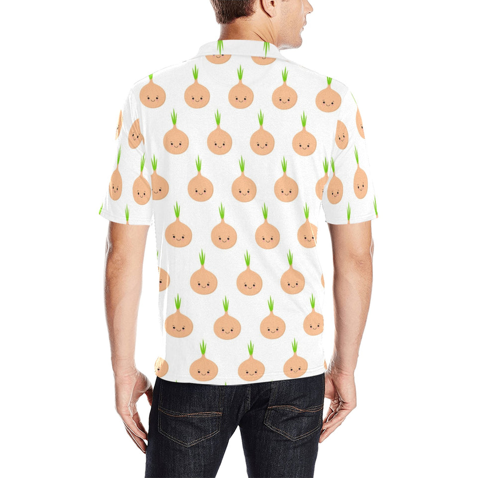 cute onions smiling faces Men's All Over Print Polo Shirt