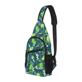 Lime ice flower pattern All Over Print Chest Bag