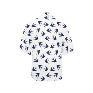 Swallow Pattern Print Design 03 Women's All Over Print Hawaiian Shirt