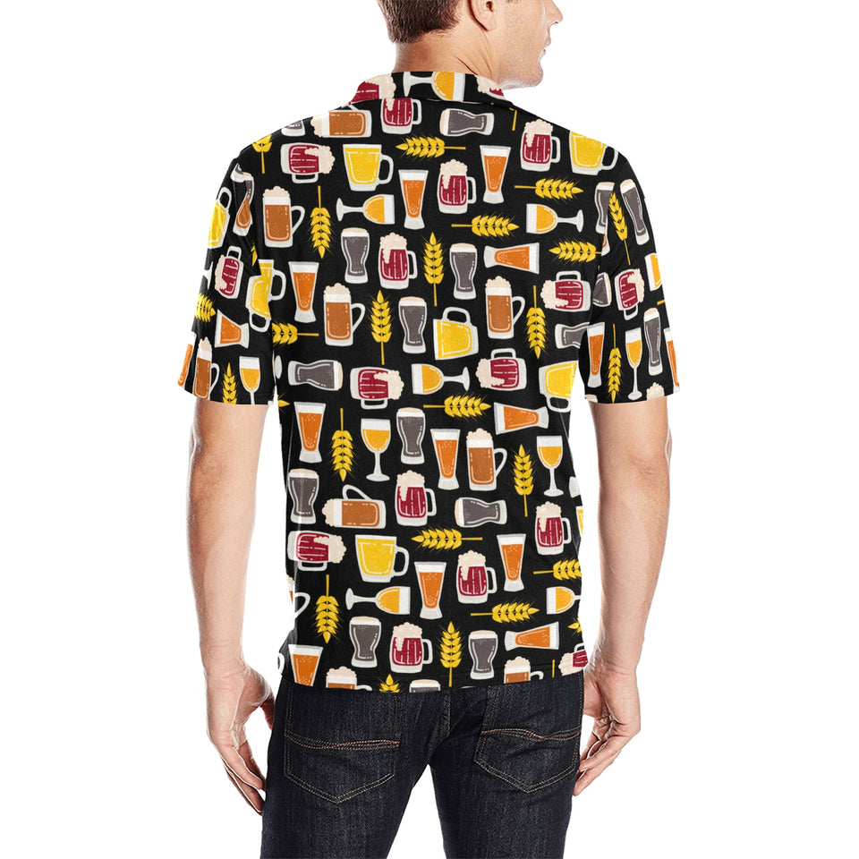 Beer type pattern Men's All Over Print Polo Shirt