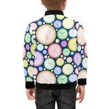 Colorful clock background Kids' Boys' Girls' Bomber Jacket
