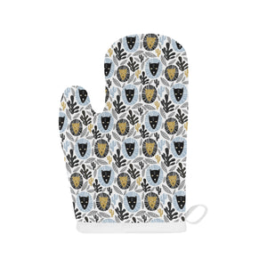 Lion Pattern Print Design 05 Heat Resistant Oven Mitts