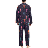 Watercolor colorful seahorse pattern Men's Long Pajama Set