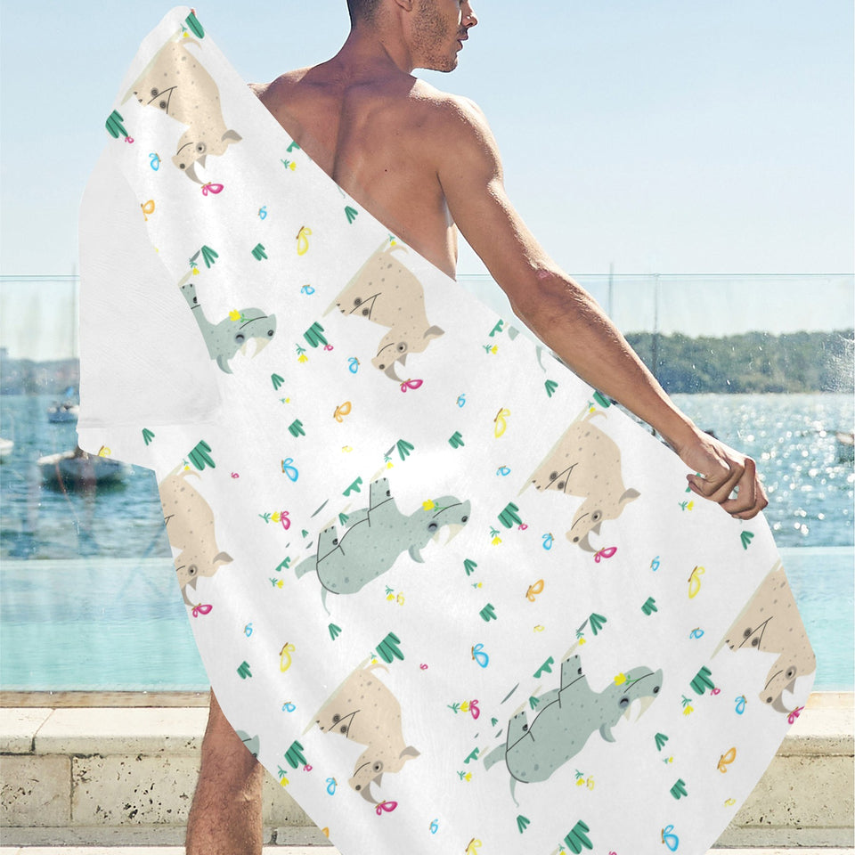 Cute Rhino pattern Beach Towel