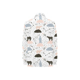 Polar bears star poka dot pattern Women's Long Sleeve Polo Shirt