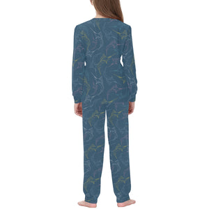 Swordfish Pattern Print Design 02 Kids' Boys' Girls' All Over Print Pajama Set