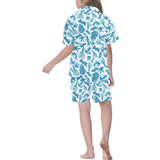 Coral Reef Pattern Print Design 01 Kids' Boys' Girls' V-Neck Short Pajama Set